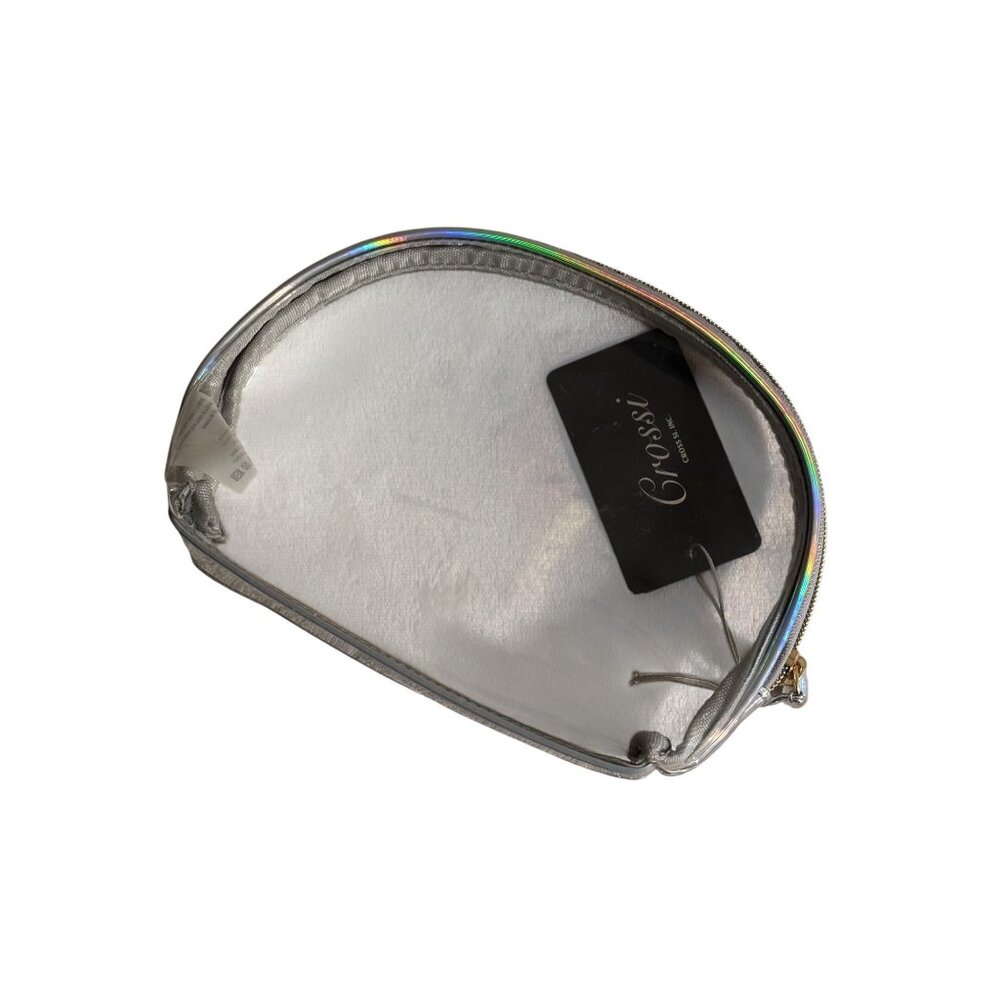 Holographic Clear Cosmetic Makeup Bag Curved Transparent Travel Pouch